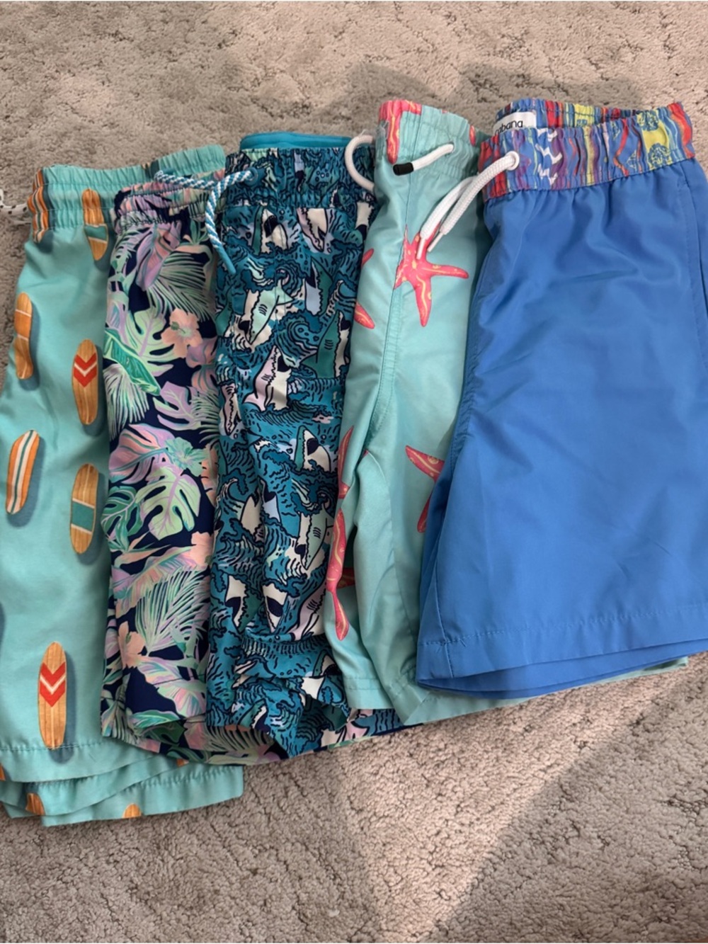 Boys Swim Trunks Bundle – 5 Pairs (Mixed Prints) 🌊☀️